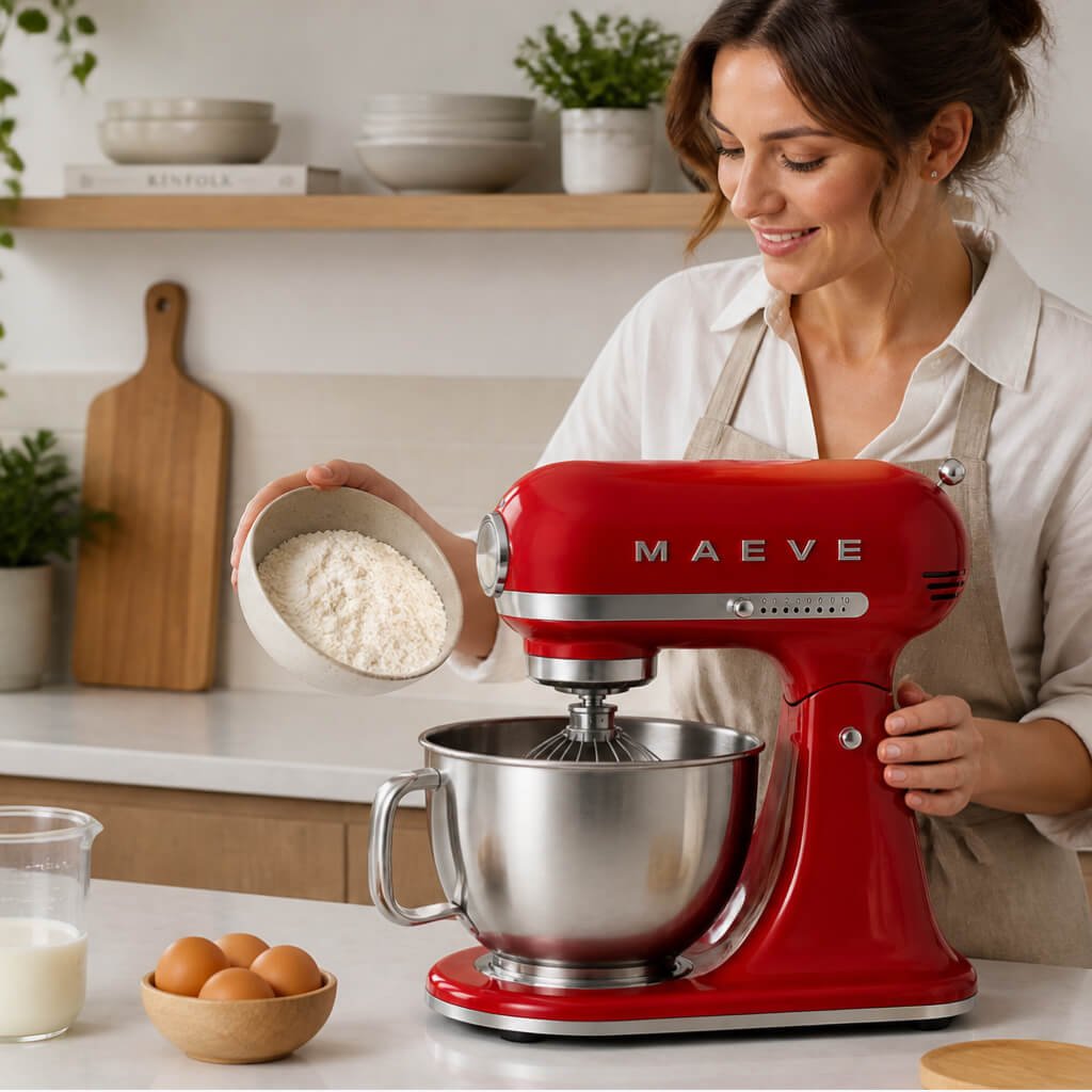 standing mixer red lifestyle